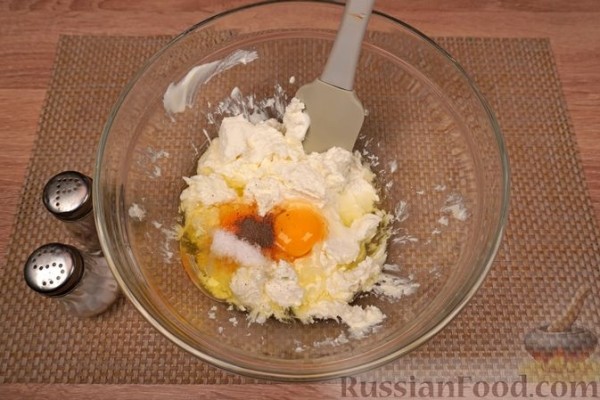 Клафути с зелёным горошком и беконом