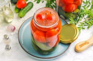 Помидоры с огурцами (закатки)