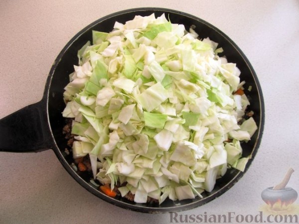 Капуста, тушенная с фаршем