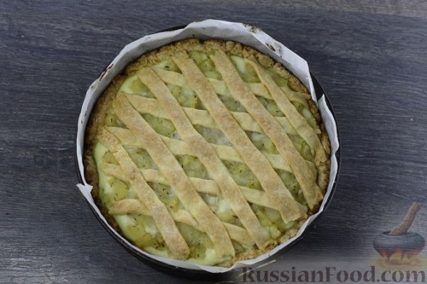 Пирог "Осенний" с грушами и творогом