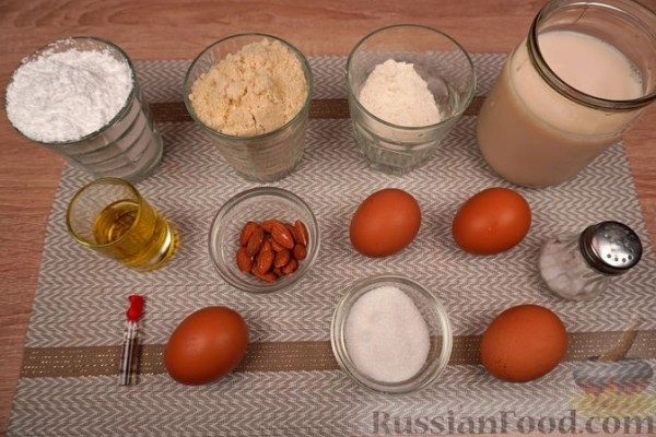 Блины на миндальном молоке с марципановой начинкой