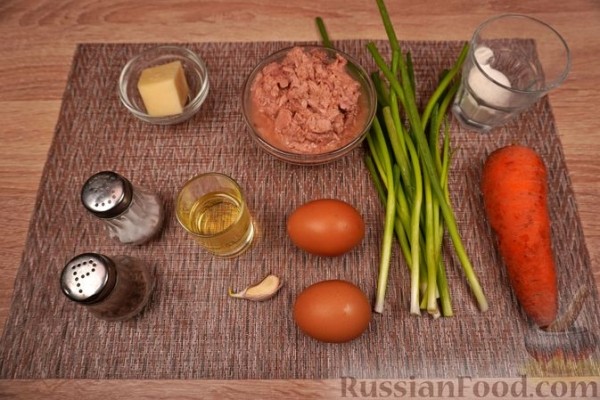 Оладьи из консервированного тунца и моркови