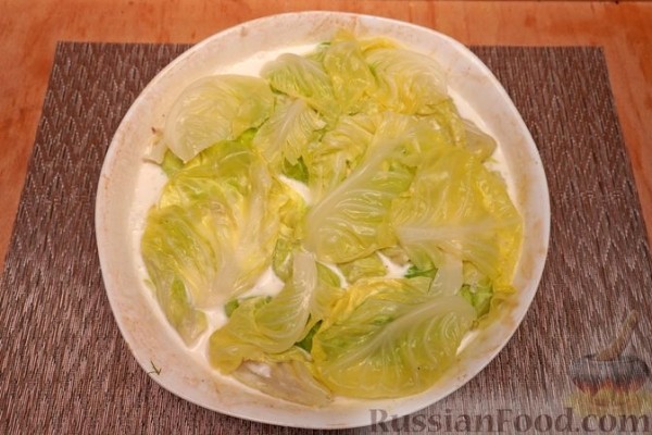 Голубцы с рыбой, картофелем и квашеной капустой (в духовке)