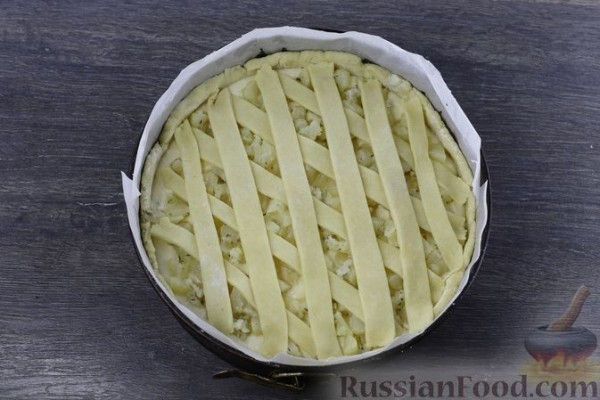Пирог "Осенний" с грушами и творогом