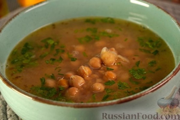 Греческий нутовый суп с лимоном