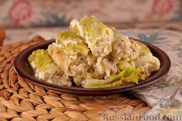 Голубцы с рыбой, картофелем и квашеной капустой (в духовке)