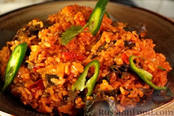 Пилав с виноградными листьями