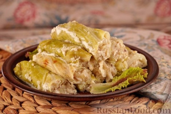 Голубцы с рыбой, картофелем и квашеной капустой (в духовке)