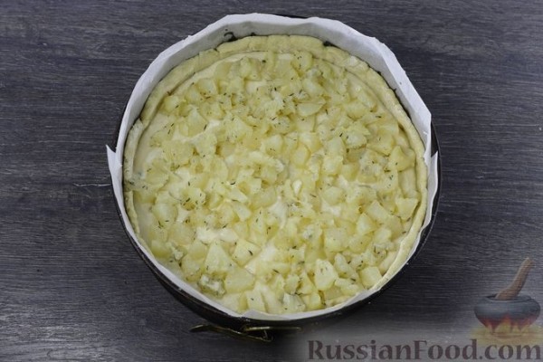 Пирог "Осенний" с грушами и творогом