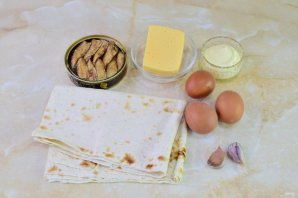 Лаваш со шпротами