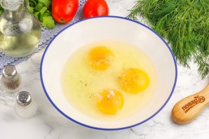 Омлет с лисичками