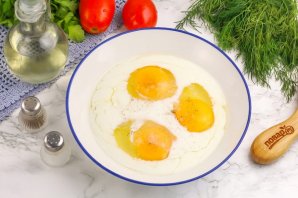 Омлет с лисичками