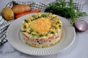 Салат "Мимоза" с крабовыми палочками