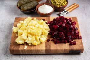 Салат винегрет с майонезом