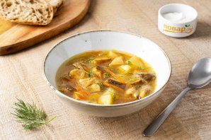 Суп из замороженных грибов