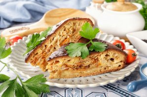 Заливной пирог с капустой на кефире