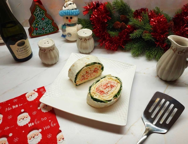 Рулет из лаваша с крабовыми палочками