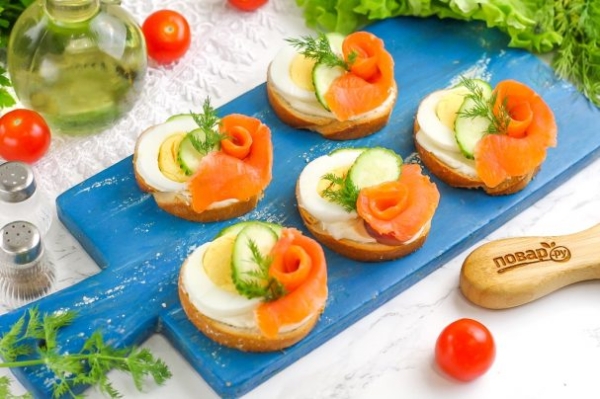 Бутерброды с красной рыбой Бутерброды с красной рыбой