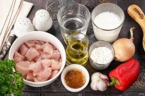 Фрикасе из курицы со сметаной