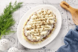 Салат Мимоза с сайрой Салат Мимоза с сайрой