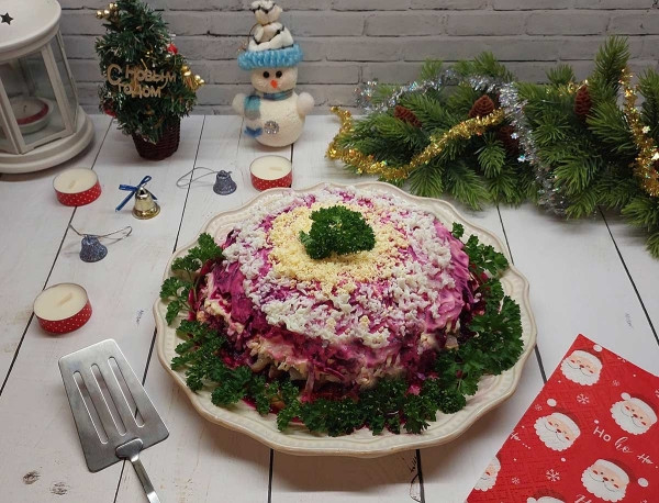 Селедка под шубой без картошки Селедка под шубой без картошки