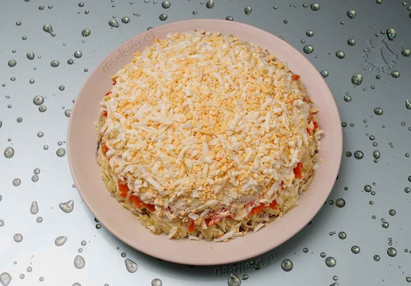 Селедка под шубой с яблоком