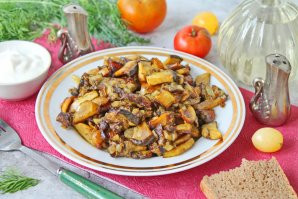 Белые грибы жареные