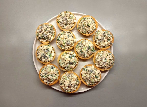 Тарталетки с курицей и грибами Тарталетки с курицей и грибами
