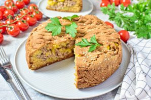 Пирог с мясом на кефире Пирог с мясом на кефире