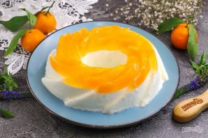 Торт с мандаринами без выпечки