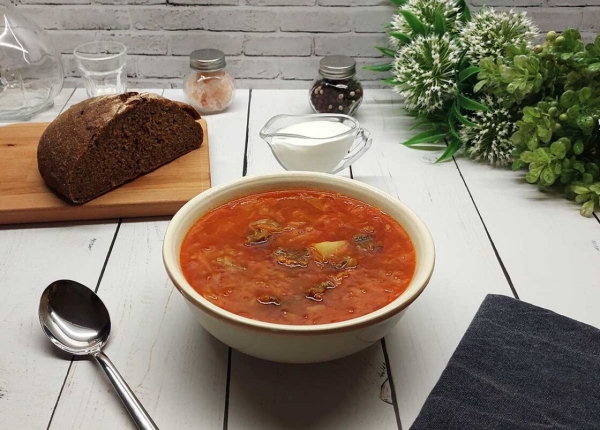 Щи из капусты с говядиной