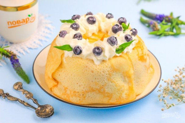 Блинный торт с заварным кремом