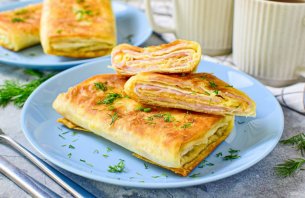 Лаваш с ветчиной и сыром Лаваш с ветчиной и сыром