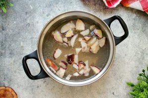 Суп из белых грибов замороженных