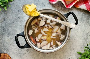 Суп из белых грибов замороженных