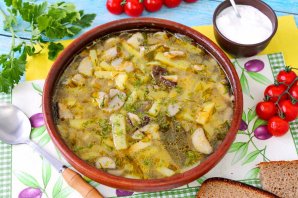 Суп из белых грибов замороженных