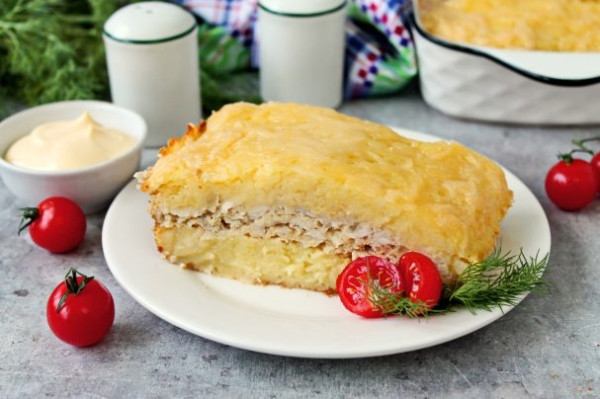 Запеканка с куриным фаршем Запеканка с куриным фаршем