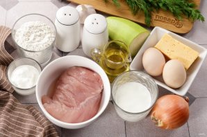 Блинчики из кабачков с курицей