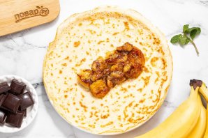 Блины с шоколадом и бананом Блины с шоколадом и бананом