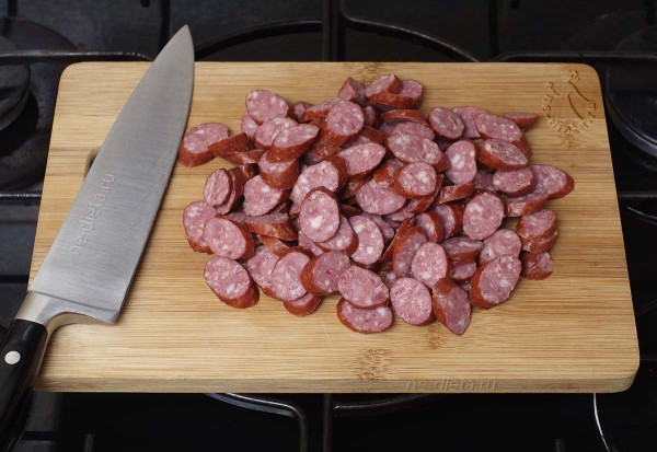 Паста с колбасками