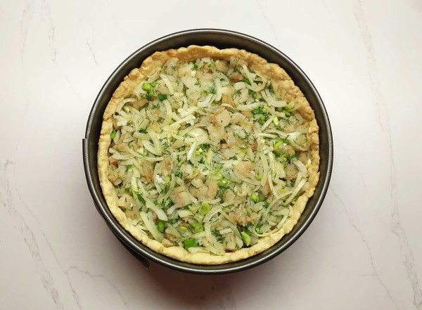 Песочный пирог с рыбой Песочный пирог с рыбой