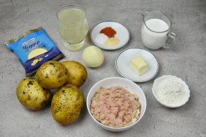 Картофельная запеканка с мясом и сыром