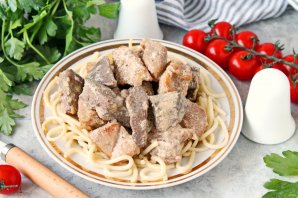 Печень со свининой