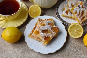 Пирог с лимоном из слоеного теста