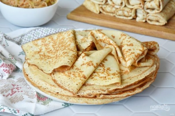 Заварные блинчики на йогурте