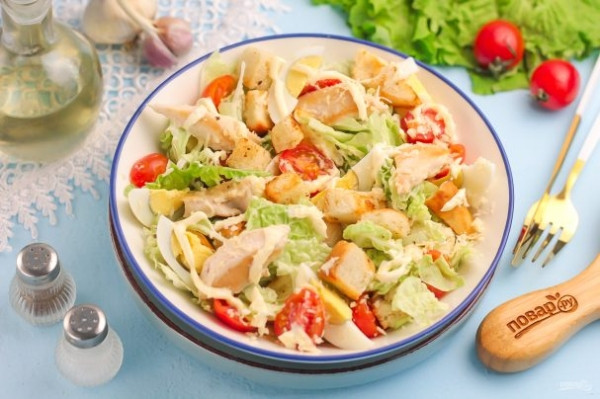 Салат "Цезарь" с майонезом