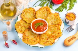 Постные оладьи из кабачков