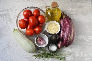 Запеканка из кабачков и баклажанов
