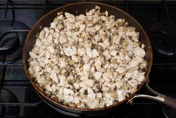 Лазанья с курицей и грибами