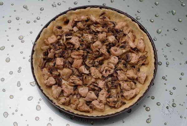 Лоранский пирог с курицей и грибами